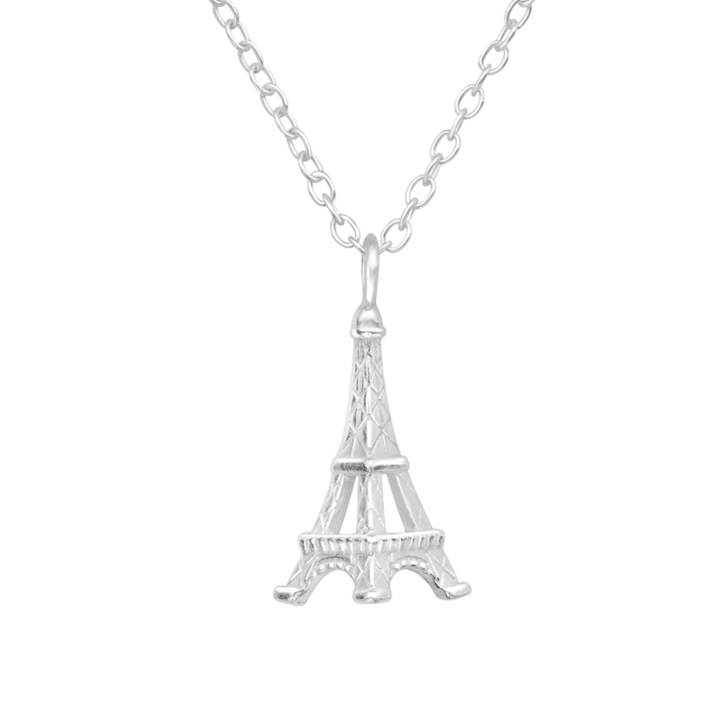 Sterling Silver Dainty Eiffel Tower Pendant Necklace